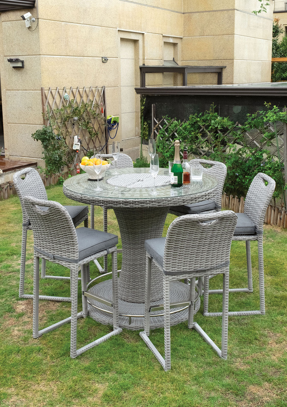 CYPRUS - 7 Pc. Bar Table Set - GM-2006-7PC