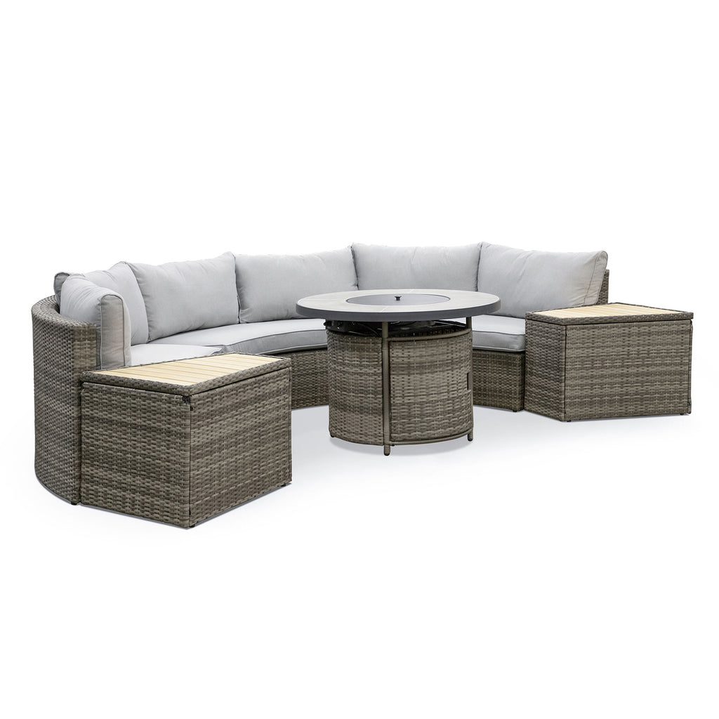 BARBUDA - 6 Pc. Conversation Set w/ Fire Pit - GM-1045-6PC