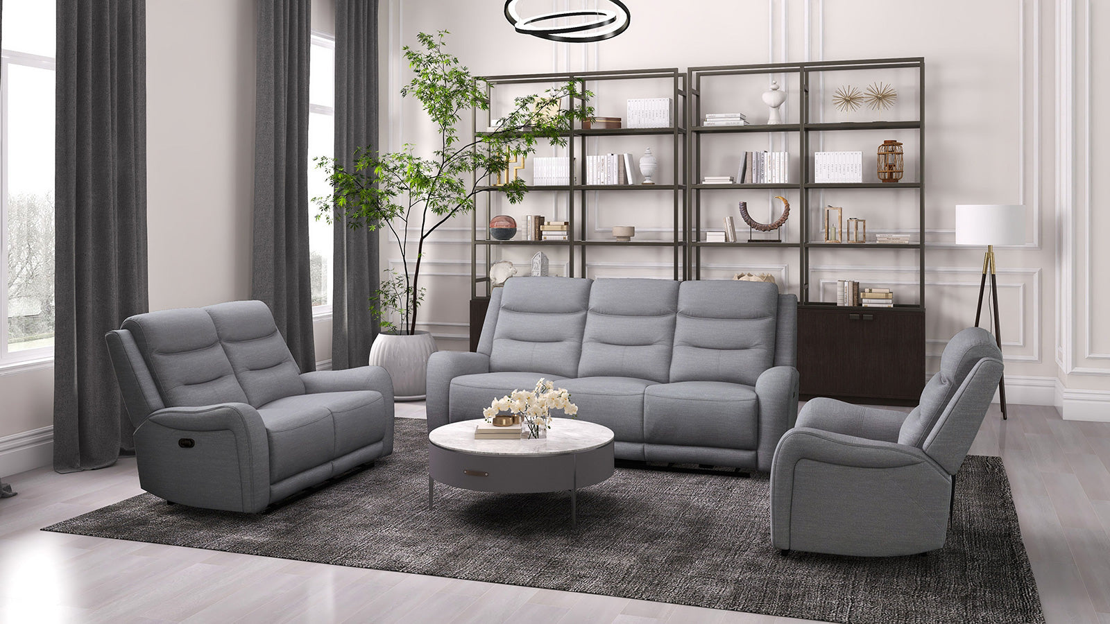MATTHIAS - Sofa + Loveseat - CM9987GY-M-2PC