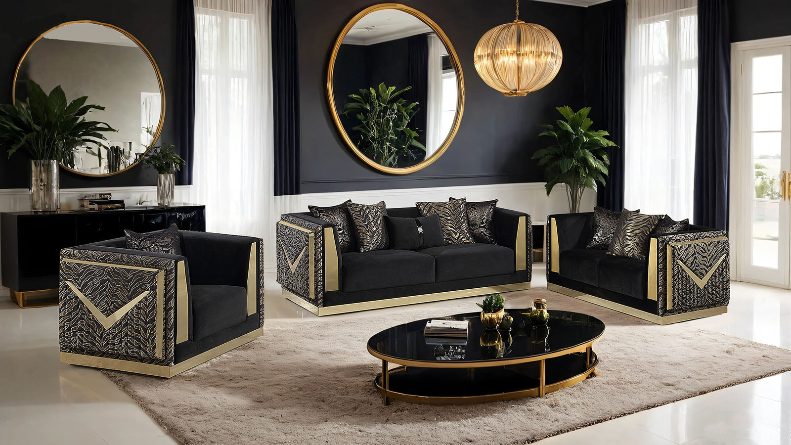DORIPHEI - Loveseat - FM67000BK-LV