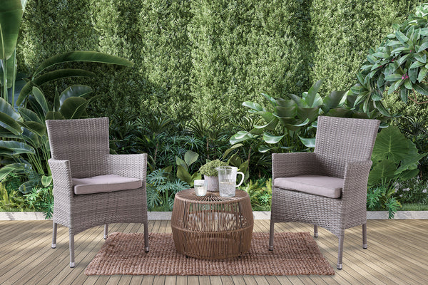 ZUBERI - 3 Pc. Patio Conversation Set, Gray - FM80003NT-3PC-06GY