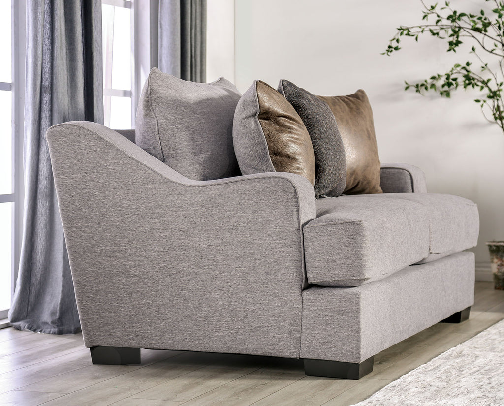 SKYLINE - Loveseat, Light Gray/Brown - SM1211-LV