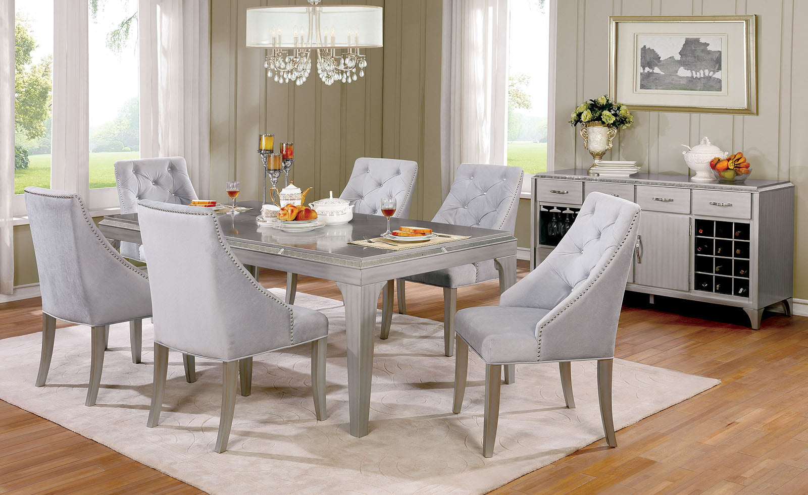 DIOCLES - 6 Pc. Dining Table Set w/ Bench - CM3020T-6PC
