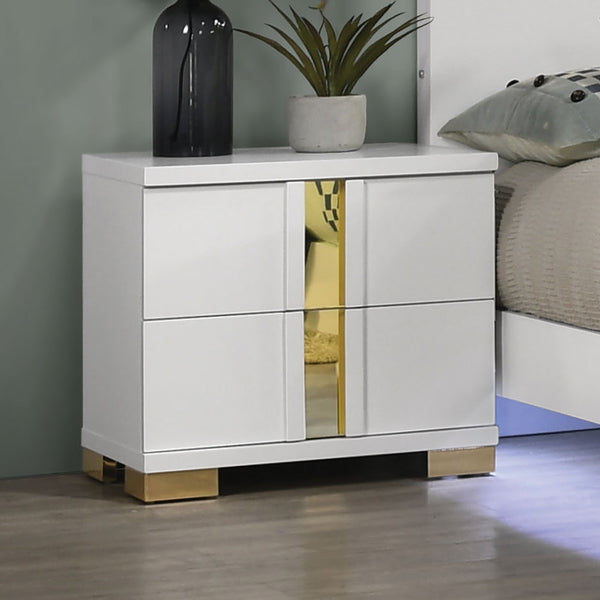 LILLESTROM - Nightstand, White/Gold - FM7217WH-N