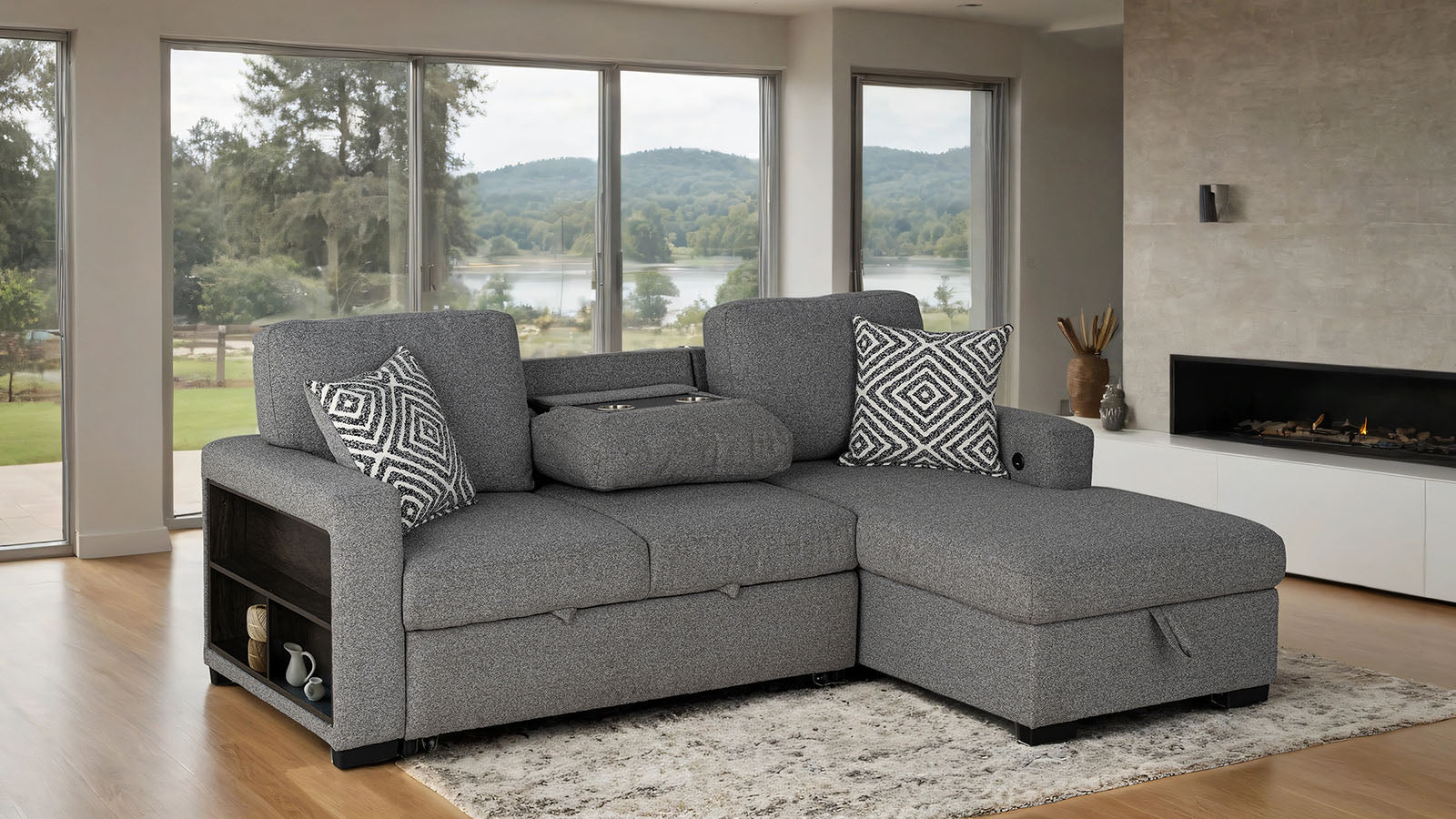 CHATHAM - Right-Chaise Sectional - FM64005GY-SECT-R