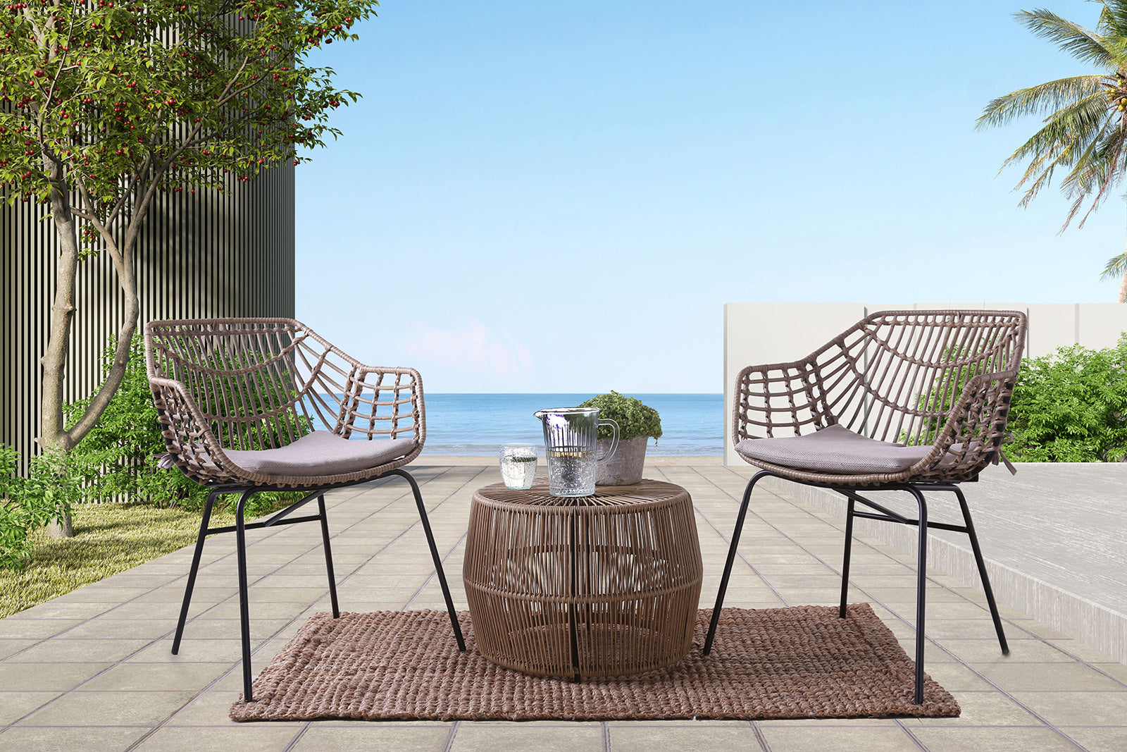 NYA - Patio Chair (2/CTN), Natural - FM80002NT-CH-2PK
