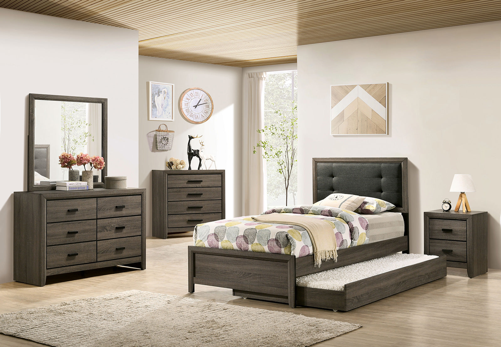 ROANNE - Trundle Or Drawer, 4PCs Concealed Panel - FOA7927TR