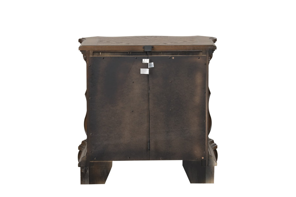 LEOVANNI - Nightstand W/ USB A-C, Dark Brown - FM70003DB-N