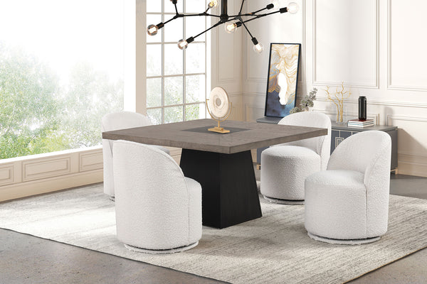 BROAGER - 5 Pc. Square Table Set - FM3331DB-ST-5PC-01WH