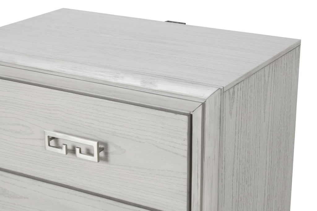 BASILONE - Nightstand, Rustic White - FM7440WH-N