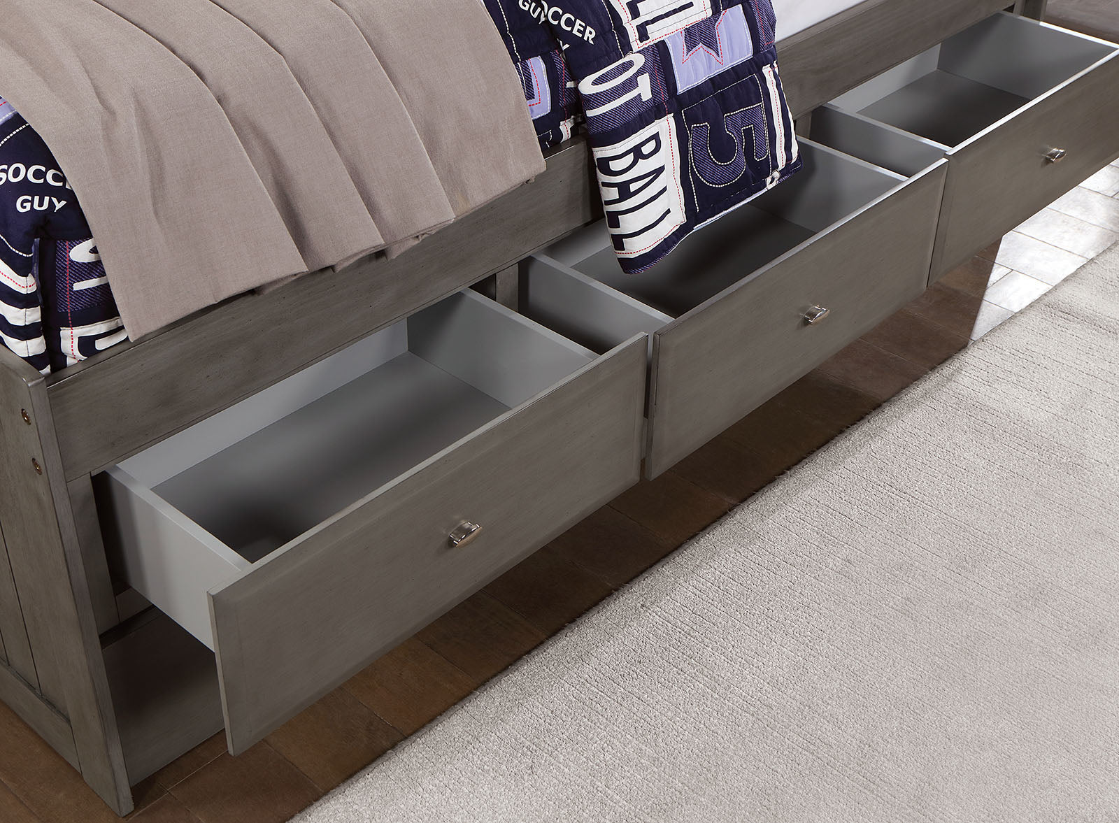 TIBALT - Full DayBed w/ Trundle, Dark Gray - FOA7466GY-F-BED