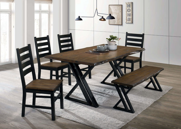BARBARY - 6 Pc. Dining Table Set w/ Bench - CM3257A-T-6PC-BN