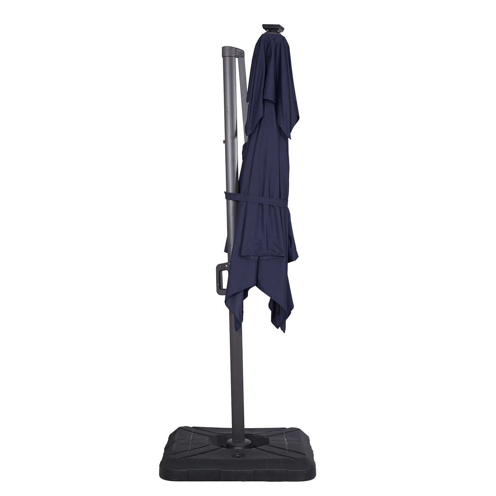 XICO - 8' SQ Umbrella, Double Top, LED Light + Control, Teal + Base - LA-A030TL+BASE