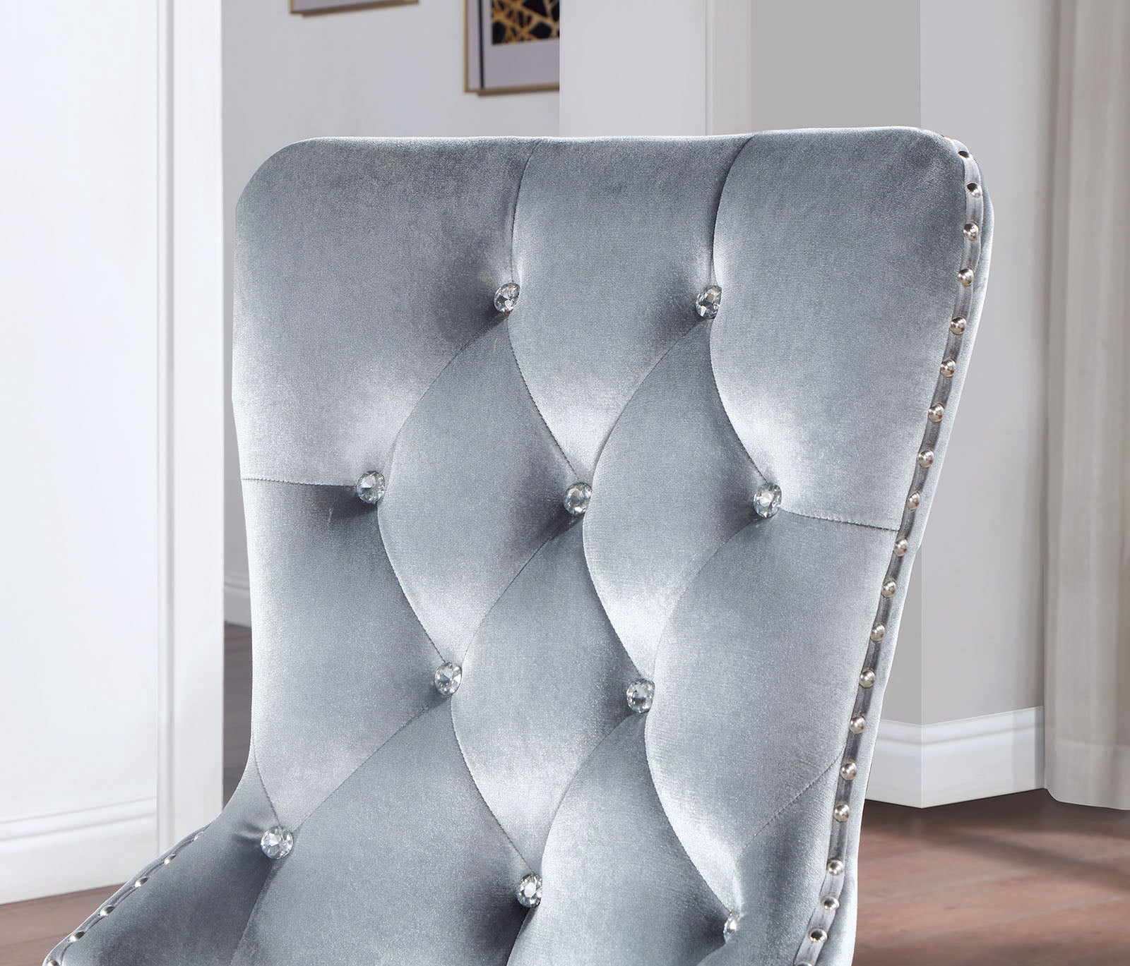 ADALIA - Wingback Chair (2/CTN) - CM3241GY-SC-2PK