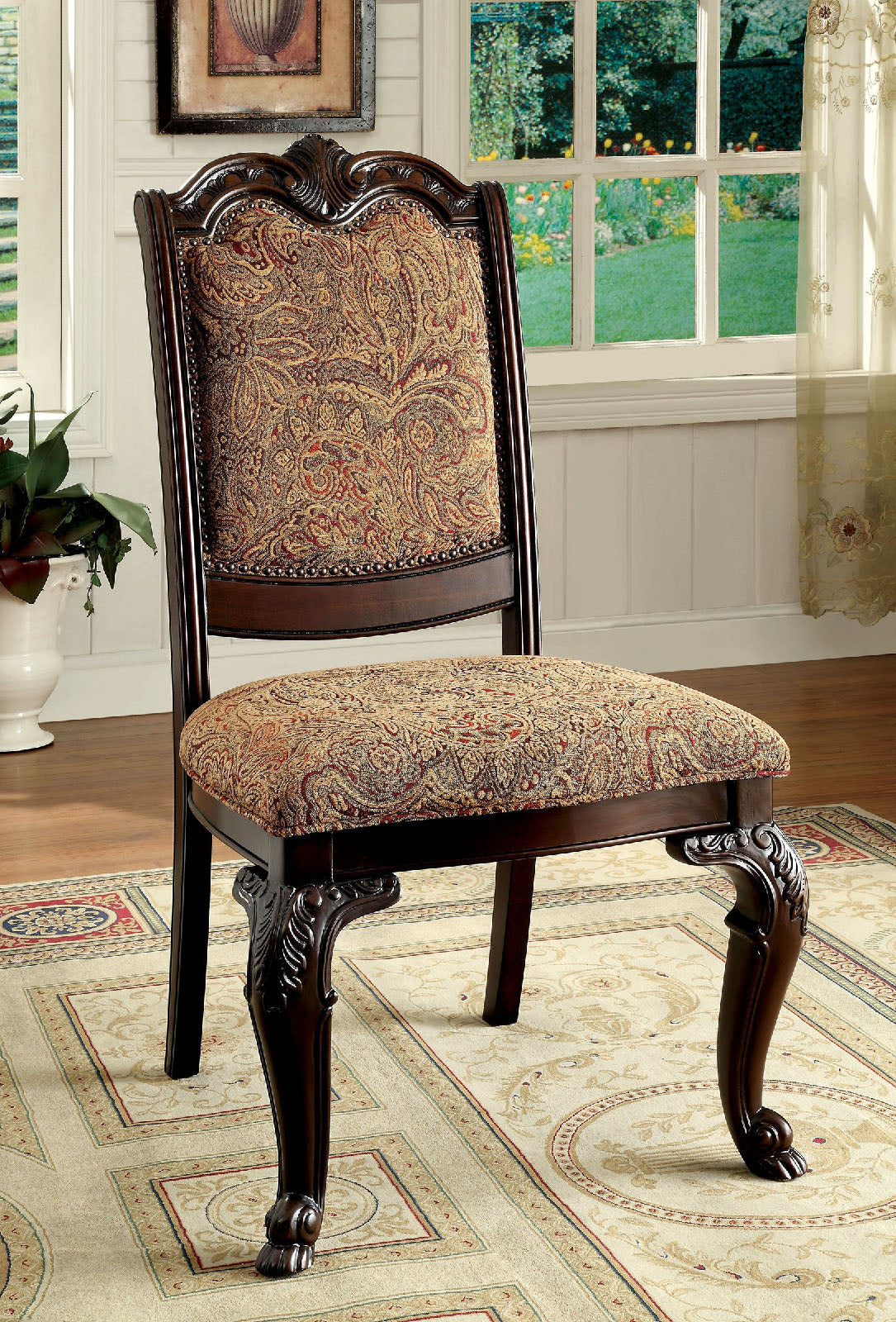 BELLAGIO - 9 Pc. Dining Table Set (2AC+6SC) - CM3319T-9PC-FABRIC