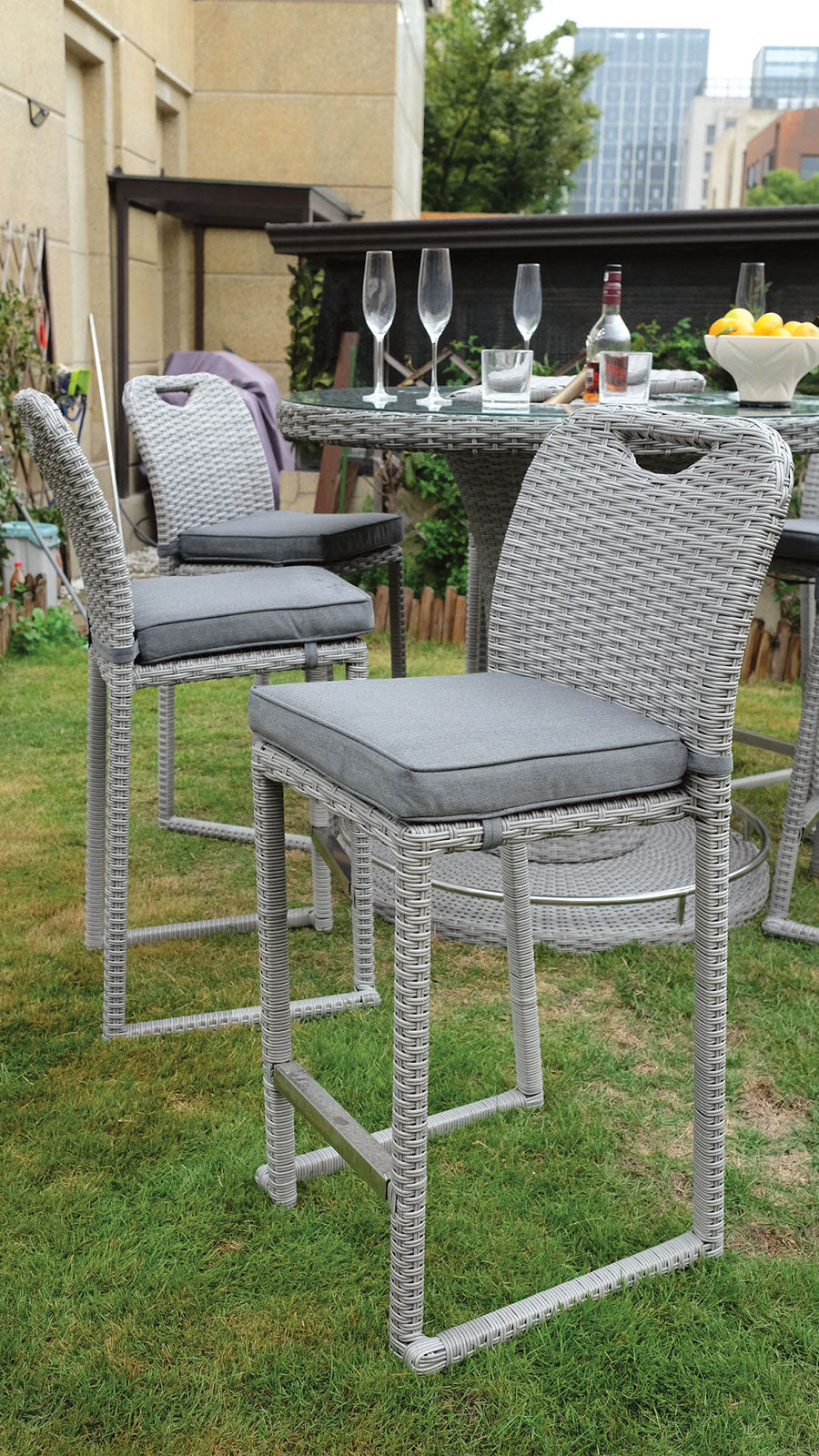 CYPRUS - Bar Chair, Gray - GM-2007-6PK
