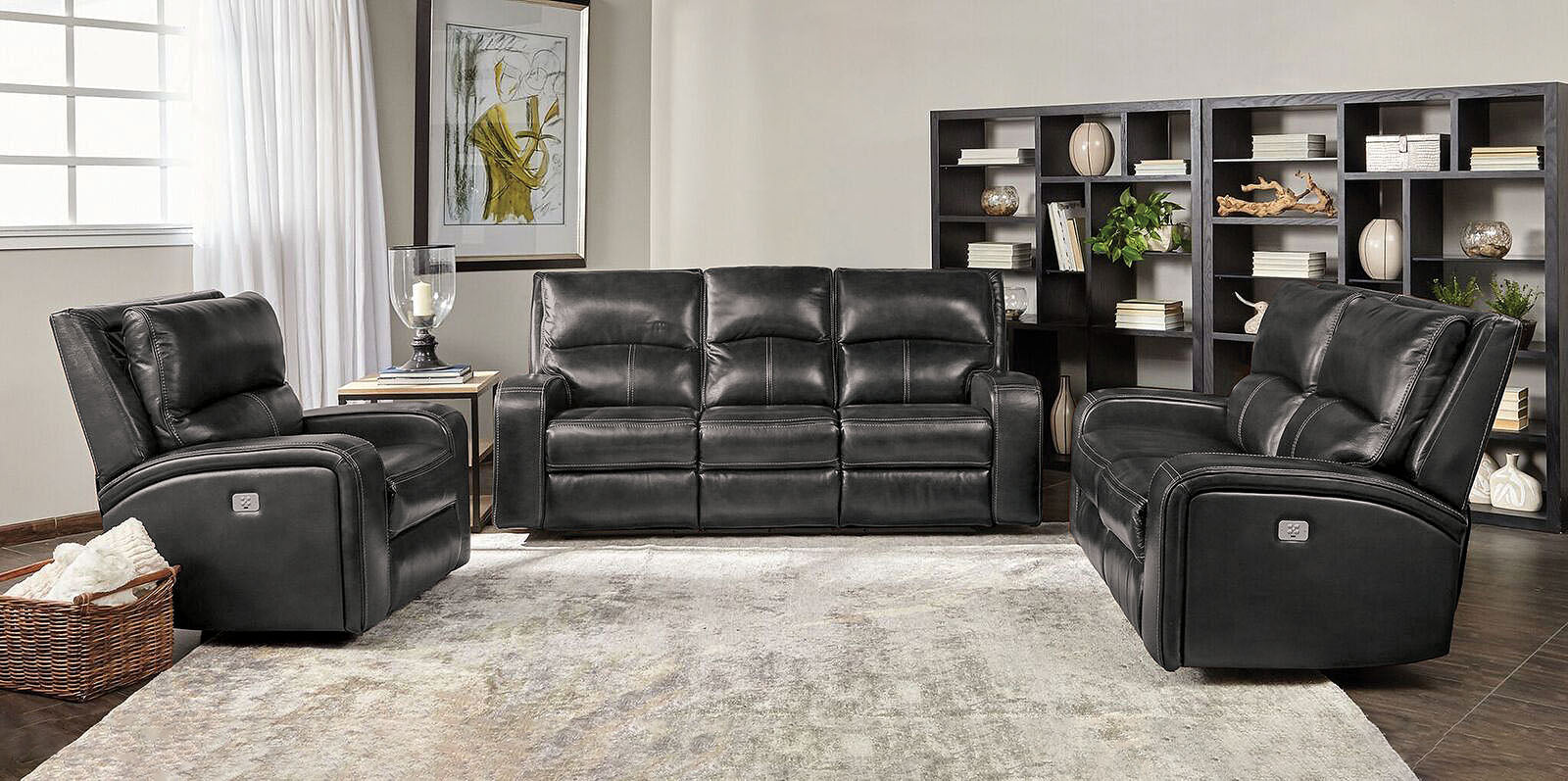 SOTERIOS - Power Sofa + Loveseat - CM9924DG-PM-2PC