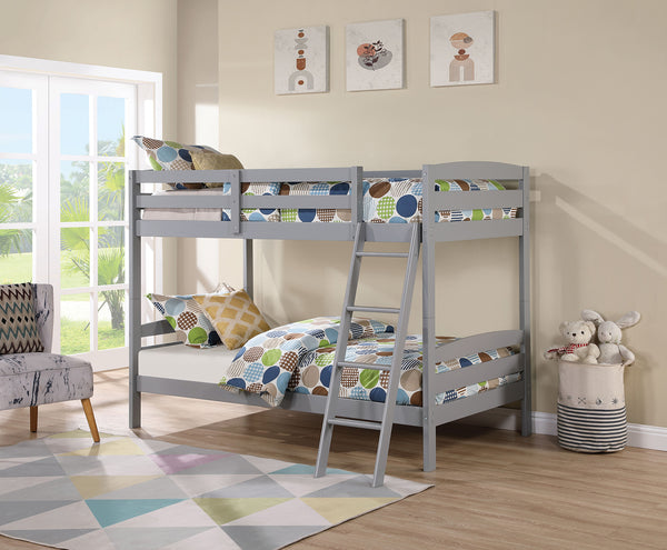 CANDICE - Twin/Twin Bunk Bed, Gray - FM-BK002GY