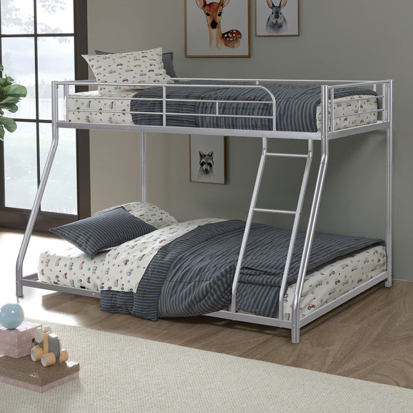 PANOS - Twin/Full Metal Bunk Bed (K/D), Silver - FM-BK901SV-TF