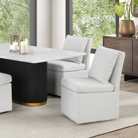 MORGES - Rect Dining Marble Table - FM3432WH-T-TABLE