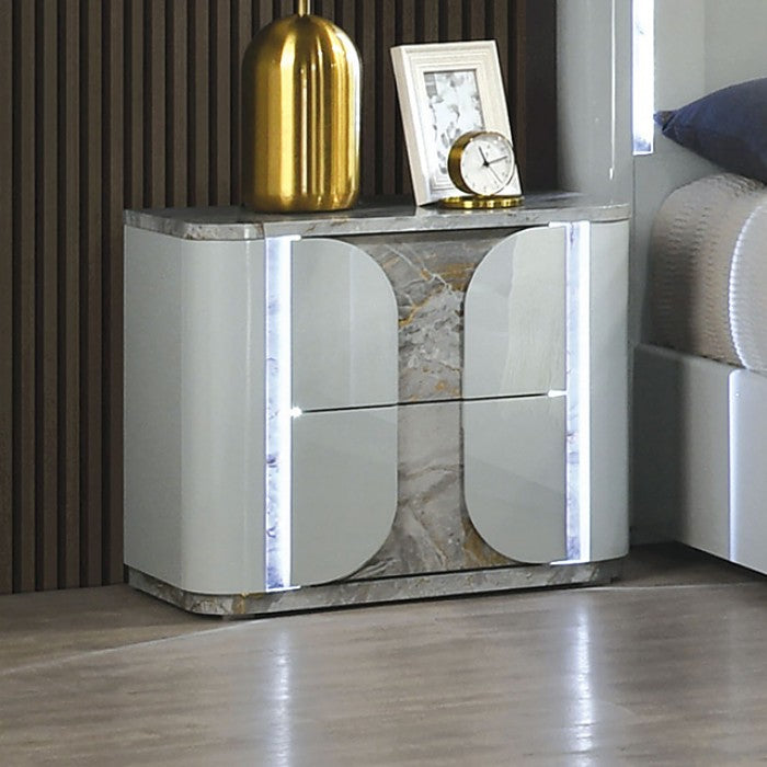 CLEBURNE - Nightstand w/ LED - FM72011LG-N