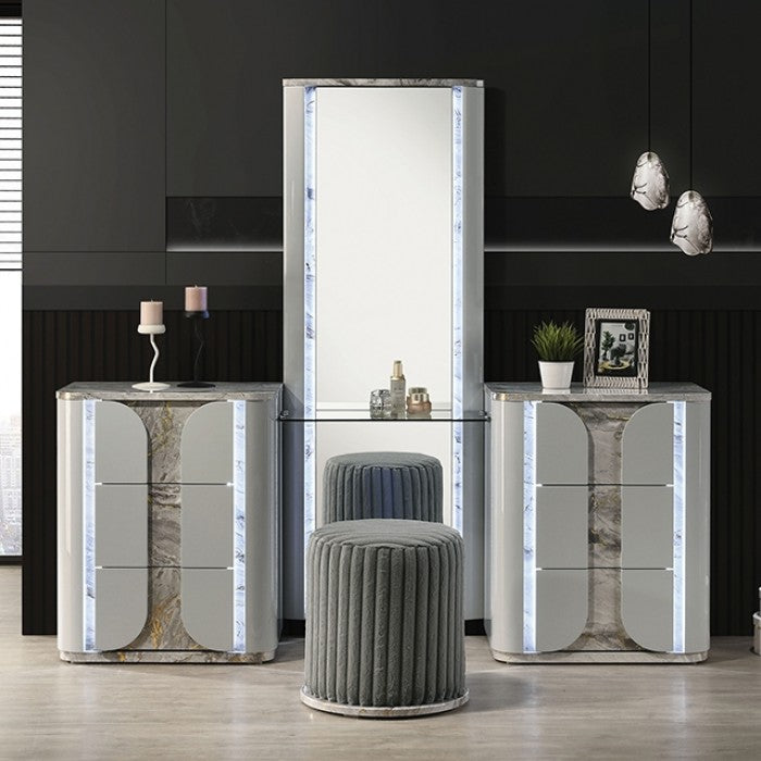 CLEBURNE - Vanity Set w/ Stool - FM72011LG-V-SET