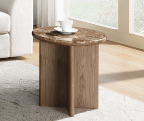Markku End Table w/Natural Marble LV05316