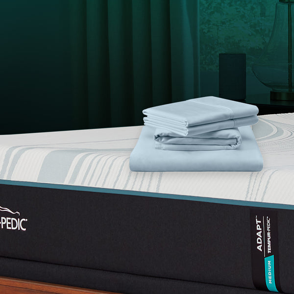 TEMPUR Luxe Egyptian Cotton Pillowcase Set  Sleepy Blue